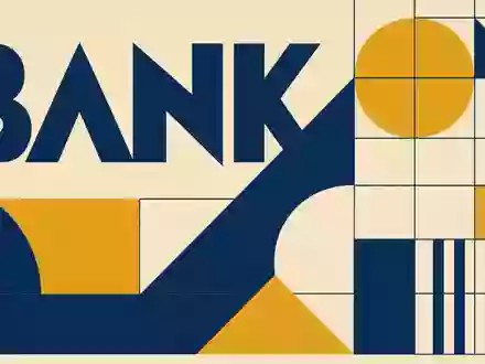 Northern Trust Corp., ISIN US6658591044, als Bauhaus-Poster mit geometrischen Formen und dem Wort BANK dargestellt - Foto: THN