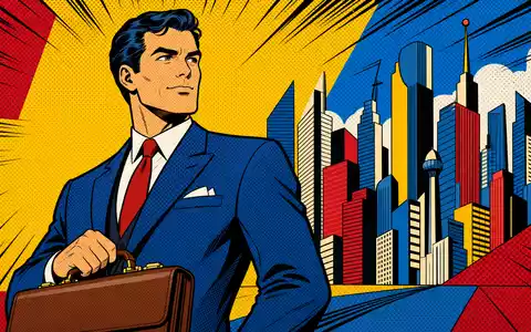 Northern Trust Corp. (ISIN US6658591044) als Pop-Art-Comic mit selbstbewusstem Banker vor generischer Skyline dargestellt - Foto: THN
