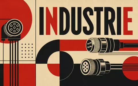 Norma Group DE000A1H8BV3 als Bauhaus-Poster mit geometrischen Formen und dem Schriftzug INDUSTRIE gestaltet - Foto: THN