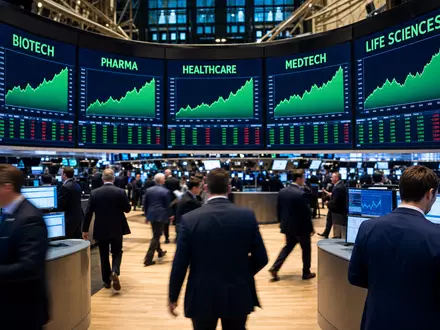 Waters Corporation (ISIN US9418481035) wird redaktionell mit einem Börsenparkett und Life-Sciences-Kurscharts in Szene gesetzt - Foto: THN
