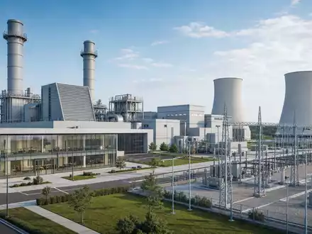WEC Energy Group (ISIN US92939U1060) betreibt moderne Gaskraftwerke, hier als Architektur-Render mit Kühltürmen gezeigt - Foto: THN