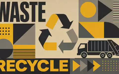 Das geometrische Bauhaus-Poster illustriert die Recyclingbranche, in der Waste Management, ISIN US94106L1098, tätig ist - Foto: THN