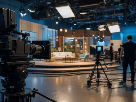 Warner Bros. Disc. (US9344231041) betreibt moderne TV-Produktionsstudios mit professioneller Kamera- und Lichttechnik - Foto: THN