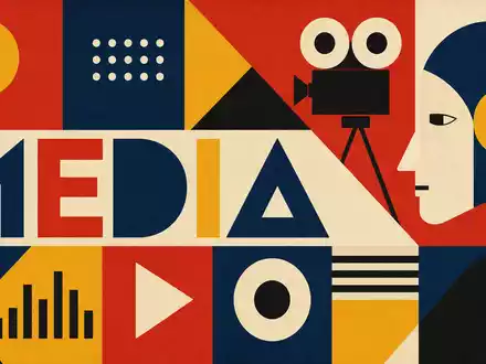 Bauhaus-Poster mit geometrischen Formen steht für die Branche von Warner Bros. Disc., ISIN US9344231041 - Foto: THN