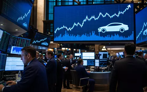 Börsen-Editorial mit Handelsraum und Charts symbolisiert LKQ Corporation, ISIN US5018892084, gehandelt als Automobilzulieferer-Aktie weltweit - Foto: THN