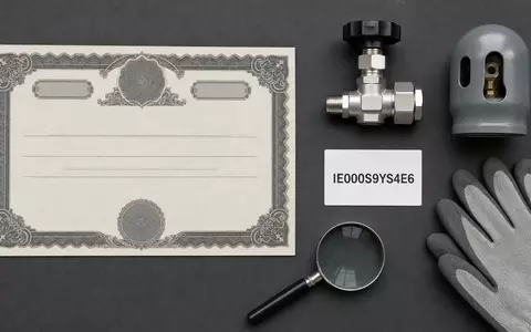 Sorgfältiges Flatlay-Arrangement mit Aktienzertifikat und ISIN-Karte visualisiert Linde plc, ISIN IE000S9YS4E6, im Industriegase-Sektor - Foto: THN