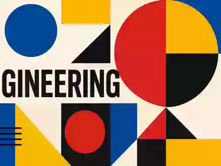 Bauhaus-Poster mit geometrischen Formen symbolisiert Spie SA, ISIN FR0012757854, Multitechnik-Dienstleister mit Sektor-Textkuerzel - Foto: THN
