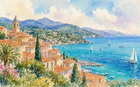 Aquarellmalerei der Küstenstadt Nizza symbolisiert Virbac S.A., Kennung FR0000031577, Hauptsitz der Veterinärpharma-Branche - Foto: THN