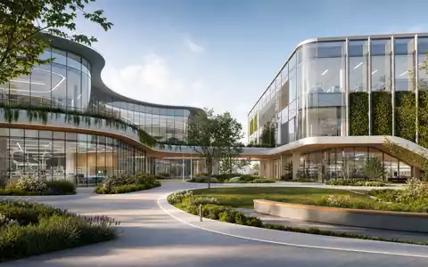 Architektonisches 3D-Render veranschaulicht die künftige Firmenzentrale von Virbac S.A., ISIN FR0000031577, moderne Pharma-Forschungsanlage Frankreich - Foto: THN