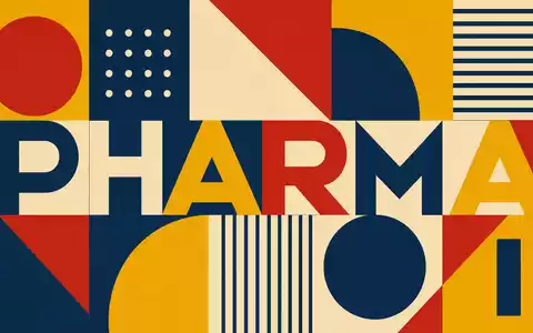 Bauhaus-Poster mit geometrischen Formen und Sektortext symbolisiert Virbac S.A., FR0000031577, Veterinärpharma-Industrie grafisch - Foto: THN