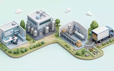 Isometrische 3D-Grafik stellt Wertschöpfungskette von Virbac S.A., ISIN FR0000031577, in der Veterinärpharma-Produktion dar - Foto: THN