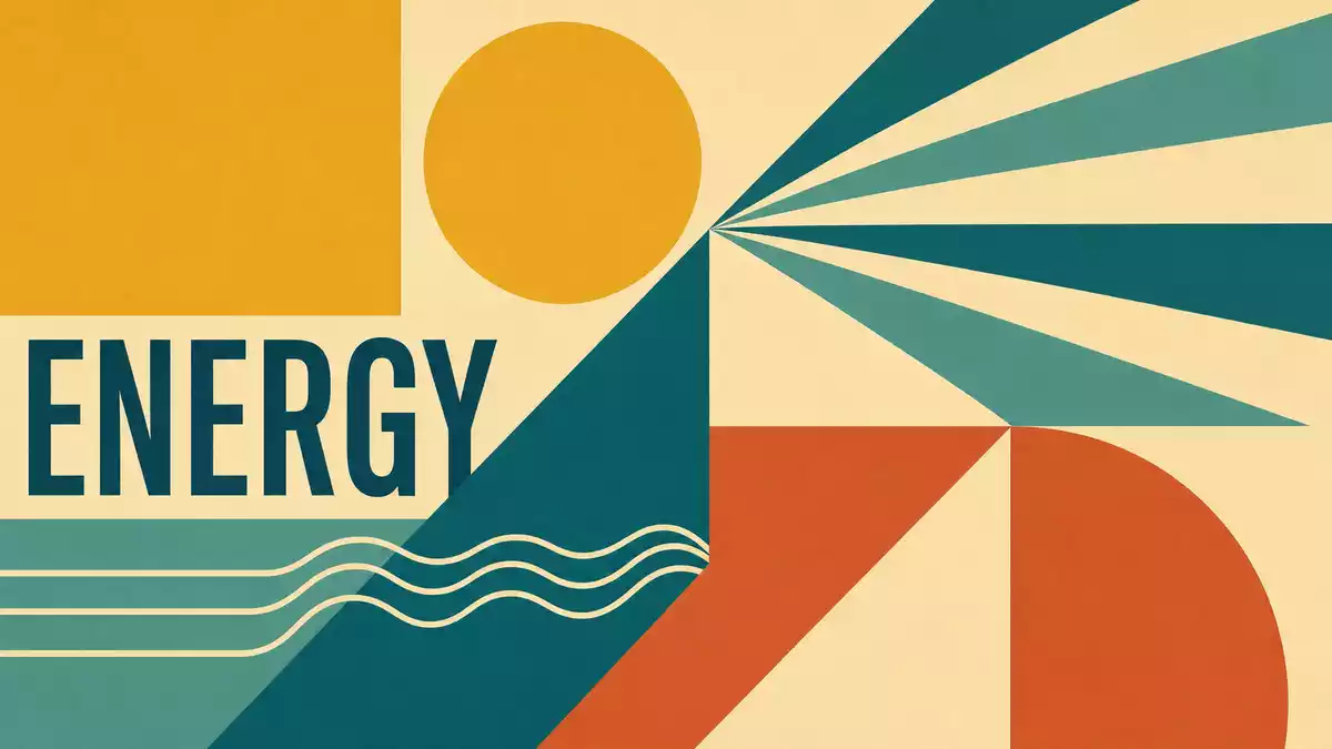 Bauhaus-Stil Poster mit geometrischen Formen und Text ENERGY