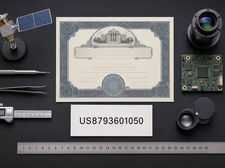 Teledyne Technologies (US8793601050) in Flatlay-Optik mit Aktienzertifikat, ISIN-Karte und typischen Präzisionssensor-Werkzeugen der Elektronikbranche arrangiert - Foto: THN
