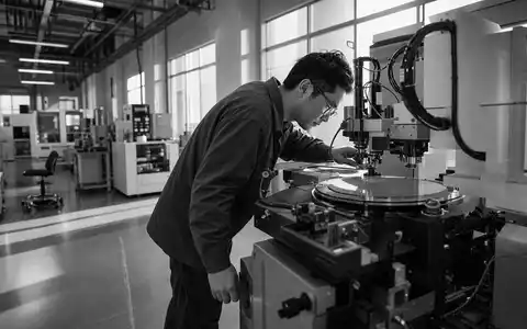 Schwarzweiße Reportage-Aufnahme eines Technikers symbolisiert Teradyne Inc. US8807701029 in der globalen Halbleiter-Testindustrie treffend - Foto: THN