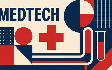 Teleflex Inc. (US8793691069) abstrahiert in einem Bauhaus-Poster mit geometrischen Formen und dem Text MEDTECH - Foto: THN