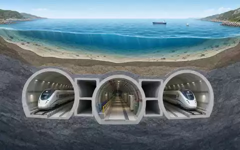 Isometrisches 3D-Diagramm des Tunnel-Querschnitts unter Wasser veranschaulicht die technische Struktur von Getlink SE FR0010533075 - Foto: THN