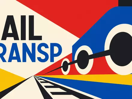 Alstom S.A. (FR0010220475) gehört zum Sektor RAIL und TRANSP, gestaltet als geometrisches Bauhaus-Poster - Foto: THN