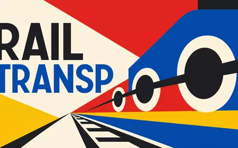 Alstom S.A. (FR0010220475) gehört zum Sektor RAIL und TRANSP, gestaltet als geometrisches Bauhaus-Poster - Foto: THN
