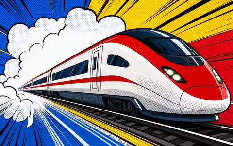 Alstom S.A. (FR0010220475) steht symbolisch für dynamische Bahntechnik, dargestellt als farbenfrohe Pop-Art-Comic-Illustration heute - Foto: THN