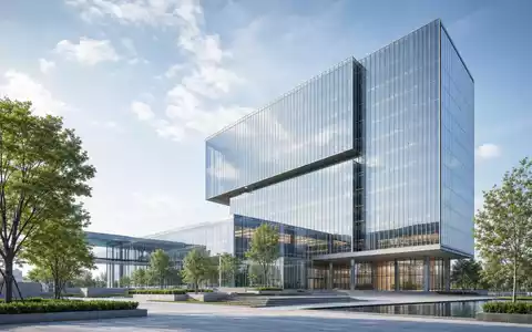 Architektur-Render eines modernen Glasbürogebäudes repräsentiert den Unternehmenssitz von Arkema S.A. FR0010313833 nahe Colombes - Foto: THN