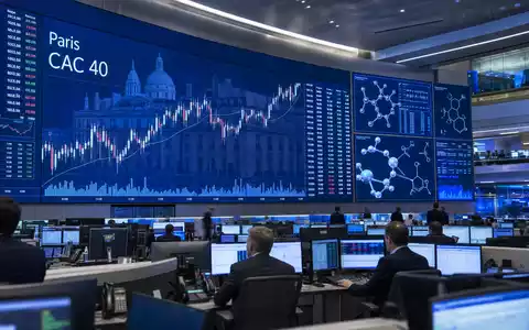 Börsen-Editorial mit Charts und CAC 40 symbolisiert die Notierung von Arkema S.A. FR0010313833 an Euronext - Foto: THN