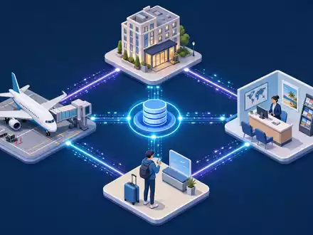 Amadeus IT Group ES0109067019 isometric 3D GDS network airline hotel travel agency passenger nodes - Foto: THN