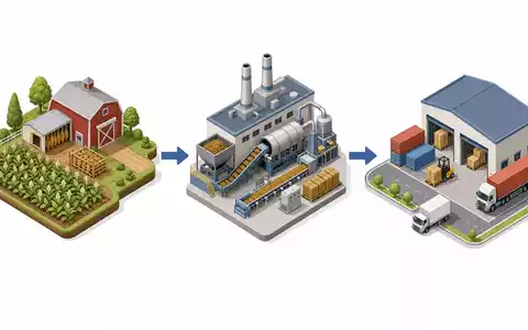 Altria Group Inc. US02209S1033 – Isometrische 3D-Grafik der Tabak-Lieferkette von Anbau über Verarbeitung bis Handel - Foto: THN