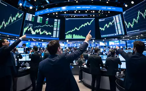 Amazon.com Inc. (US0231351067) stock exchange trading floor with tech charts and suited traders - Foto: THN