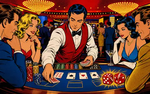 Pop-Art-Comicszene aus einem Casino symbolisiert unterhaltsam die Branche von Las Vegas Sands, ISIN US51669R1077, farbenfroh - Foto: THN
