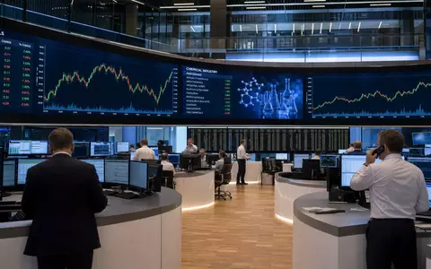 Lanxess AG (DE0005470405) notiert an der Börse Frankfurt, dargestellt am Trading-Floor mit Chemie-Charts - Foto: THN
