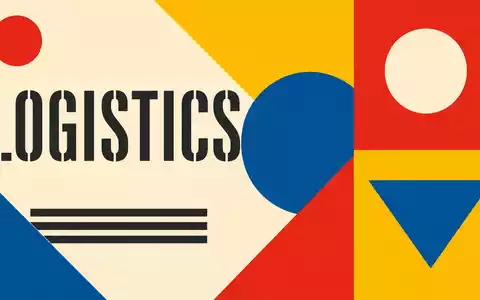 Bauhaus-Poster zeigt geometrische Formen mit Sektor-Kürzel LOGISTICS für Tritax Big Box REIT plc, ISIN GB0008847096 - Foto: THN