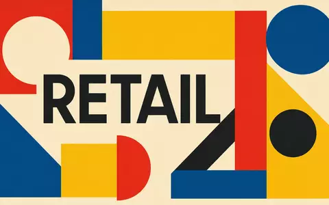 Bauhaus-Poster zeigt B&M European Value Retail S.A. GB0001826634 mit geometrischen Formen und dem Sektor-Kürzel RETAIL - Foto: THN