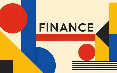 IG Group Holdings plc, ISIN GB0004726096, geometrisches Bauhaus-Poster mit Formen und Sektor-Kürzel FINANCE gestaltet - Foto: THN