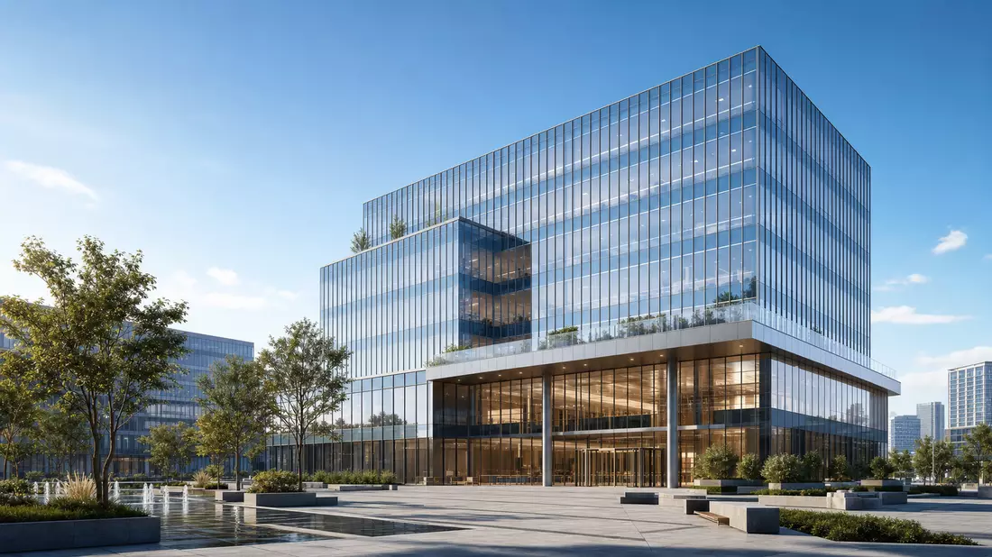 Architektur Render modernes Bürogebäude Symbolbild Direct Line Insurance Group Hauptsitz