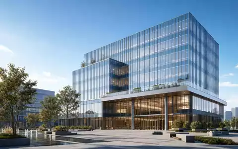 Architektonisches 3D-Render eines modernen Bürogebäudes, symbolisch für Direct Line Insurance Group, ISIN GB00B943Y952, Versicherungssitz London - Foto: THN