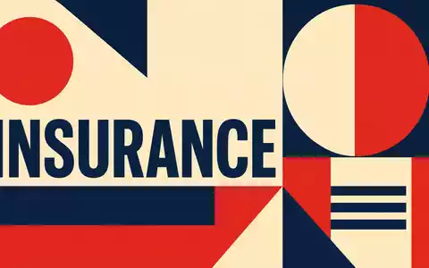 Geometrisches Bauhaus-Poster mit Sektor-Text INSURANCE symbolisiert Direct Line Insurance Group, ISIN GB00B943Y952, britische Versicherungsindustrie - Foto: THN
