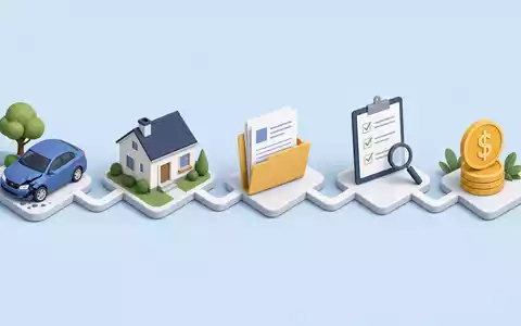 Isometrische 3D-Grafik stellt Versicherungsprozess dar, thematisch passend zu Direct Line Insurance Group, ISIN GB00B943Y952, Schadenabwicklung - Foto: THN