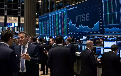 Börsen-Editorialfoto zeigt Handelssaal mit Kurscharts, redaktionell verbunden mit Direct Line Insurance Group, ISIN GB00B943Y952 - Foto: THN