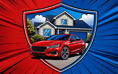 Farbige Pop-Art-Comicszene mit Auto zeigt Versicherungsthema, verknüpft mit Direct Line Insurance Group, ISIN GB00B943Y952 - Foto: THN
