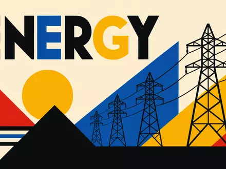 Bauhaus-Poster mit Strommasten steht für National Grid plc, ISIN GB00BDR05C01, britischer Betreiber von Energieübertragungsnetzen - Foto: THN