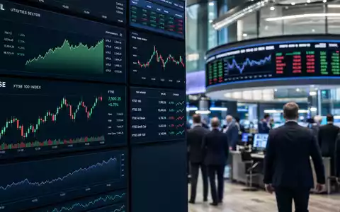 Börsen-Editorial zeigt Handel der Aktie von National Grid plc, ISIN GB00BDR05C01, an der Londoner Börse - Foto: THN