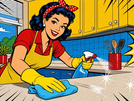 Reckitt Benckiser Group (ISIN GB00B24CGK77) inspiriert diese fröhliche Pop-Art-Szene rund um Haushaltsreinigung und Hygiene - Foto: THN