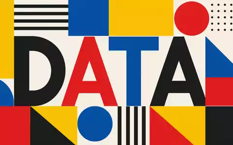 RELX plc (ISIN GB00B2B0DG97) steht sinnbildlich für Datenanalyse, dargestellt in geometrischem Bauhaus-Poster mit Textmotiv - Foto: THN