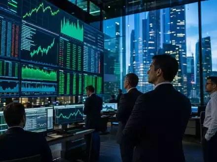 RELX plc (ISIN GB00B2B0DG97) wird an der Londoner Börse gehandelt, symbolisiert durch einen belebten Trading-Floor - Foto: THN