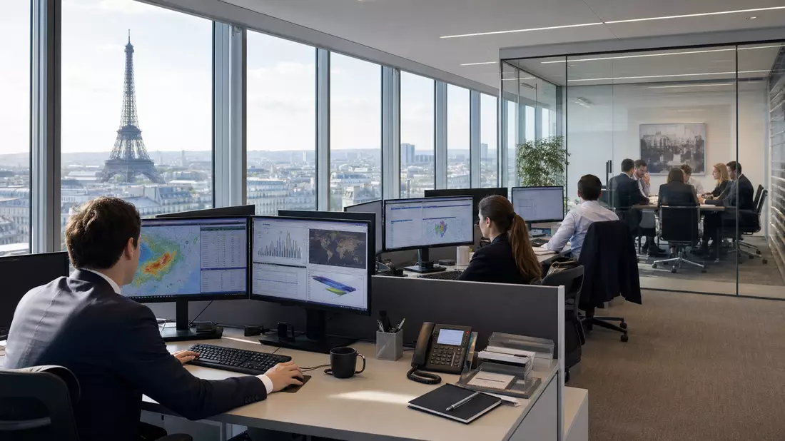 Fotorealistisches Rückversicherungs-Büro SCOR SE FR0010411983 Paris