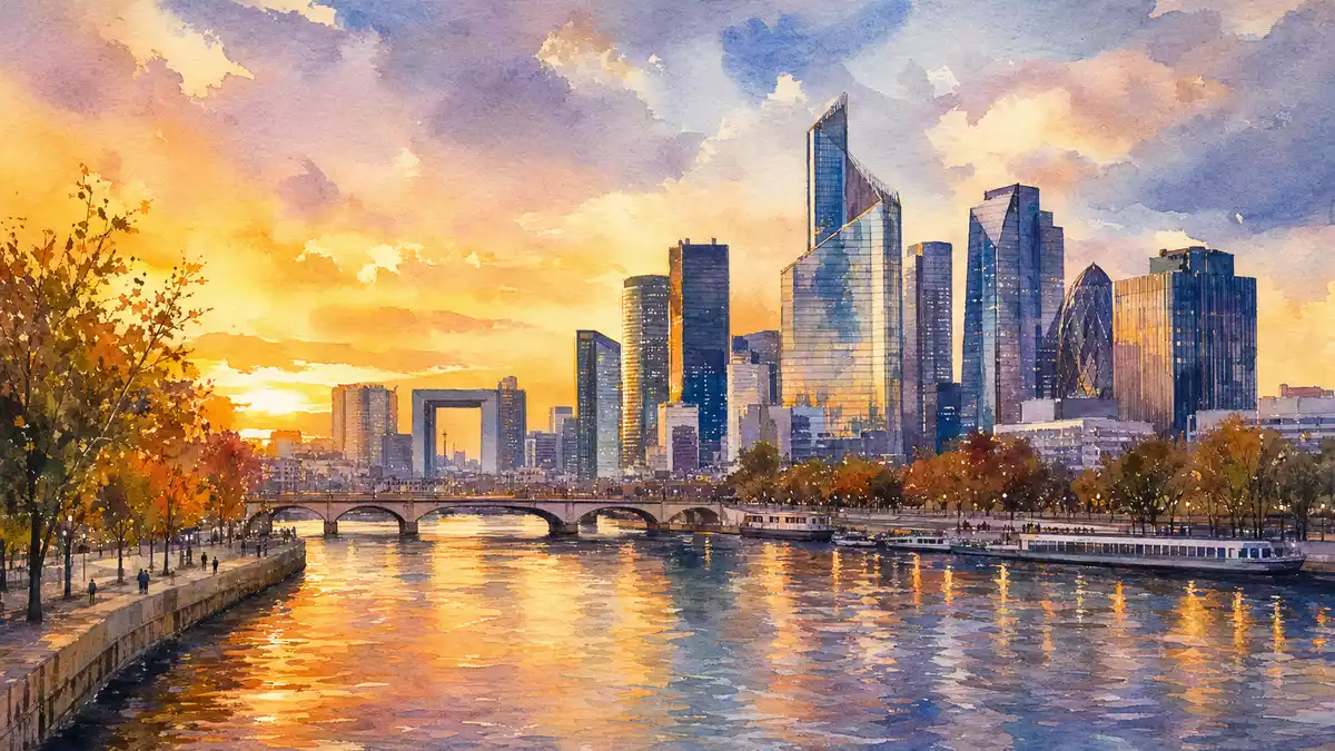 Aquarell Pariser Skyline Seine SCOR SE FR0010411983