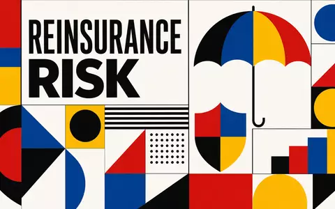 SCOR SE FR0010411983 Bauhaus-Poster REINSURANCE RISK Geometrie Primärfarben Rot Gelb Blau Schwarz Kreise Dreiecke - Foto: THN
