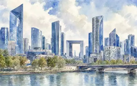 Amundi SA (ISIN FR0004125920) hat ihren Sitz im Pariser Bankenviertel, hier als stimmungsvolles Aquarellgemälde dargestellt - Foto: THN