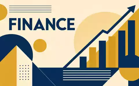 Amundi SA (ISIN FR0004125920) als Sinnbild fĂŒr Finanzwachstum in geometrischem Bauhaus-Poster mit Schriftzug FINANCE - Foto: THN