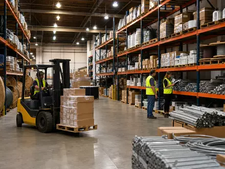 Fotorealistisches Lagerhaus zeigt Rexel S.A. (FR0010451203) als führenden Distributor für Elektromaterial mit Kabelrollen - Foto: THN